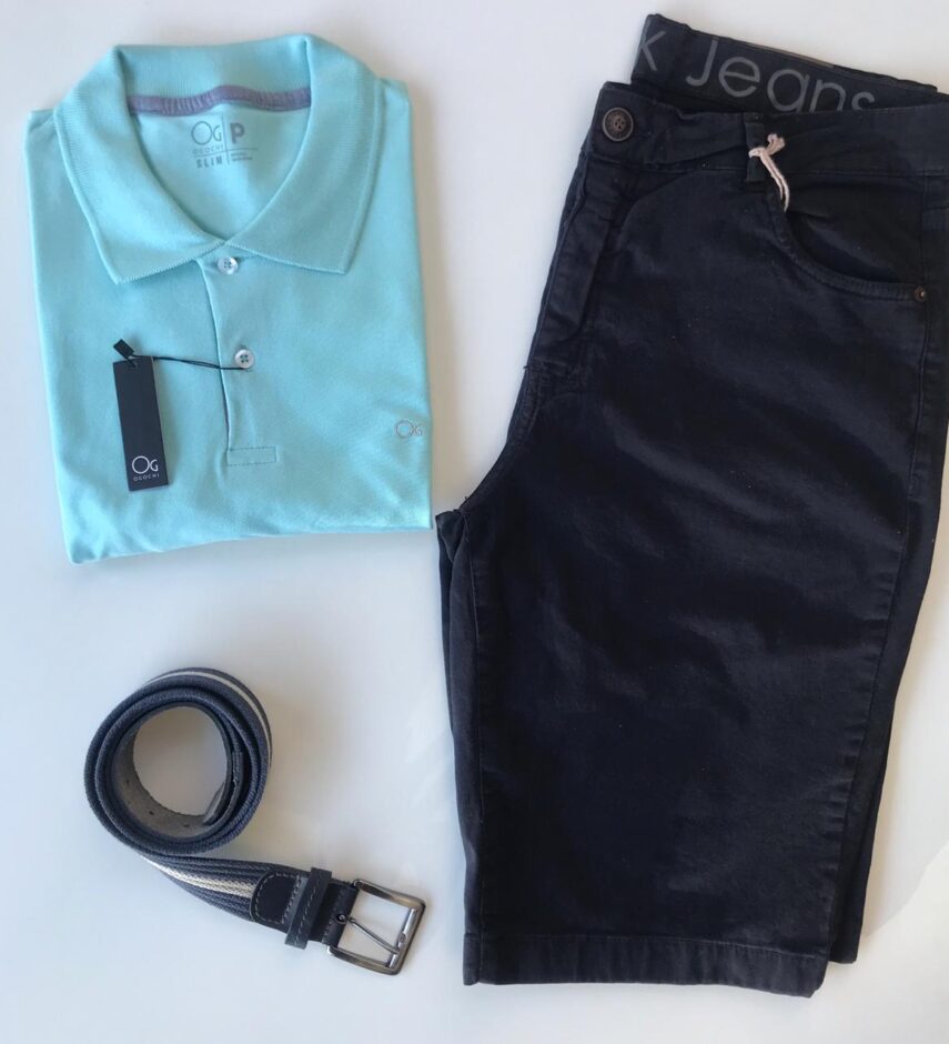 Camiseta Polo Azul Bebe - Fernanda Ramos Store