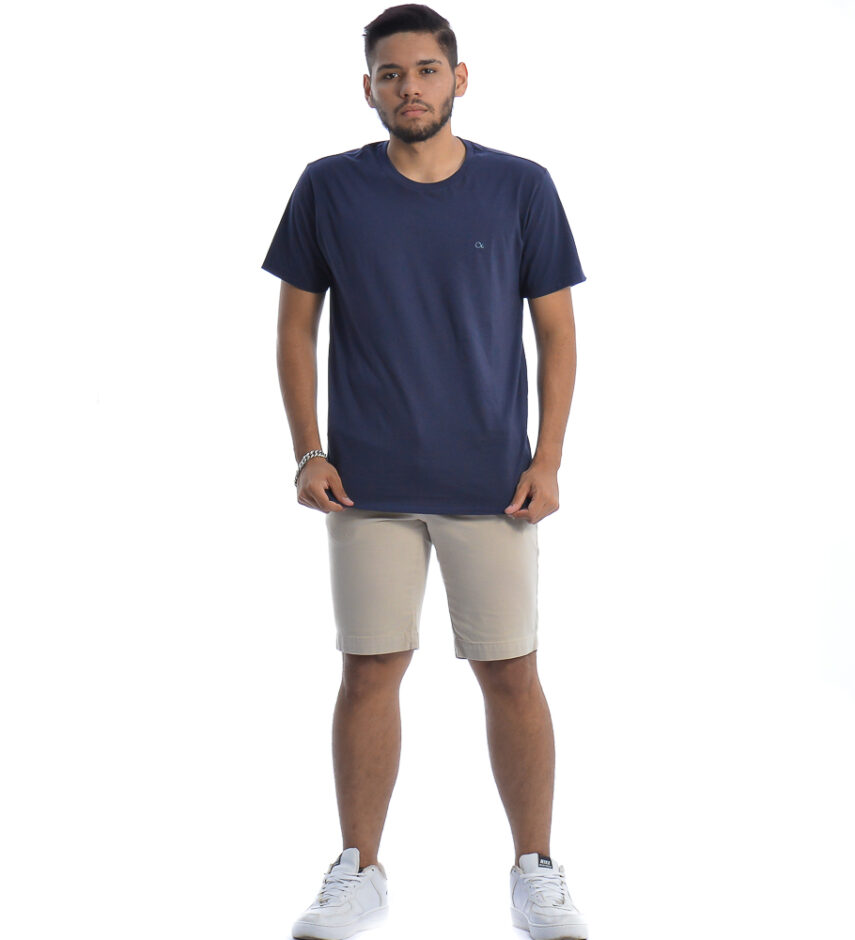 Camiseta Masculina Ogochi Básica Cor Azul Marinho - Fernanda Ramos Store