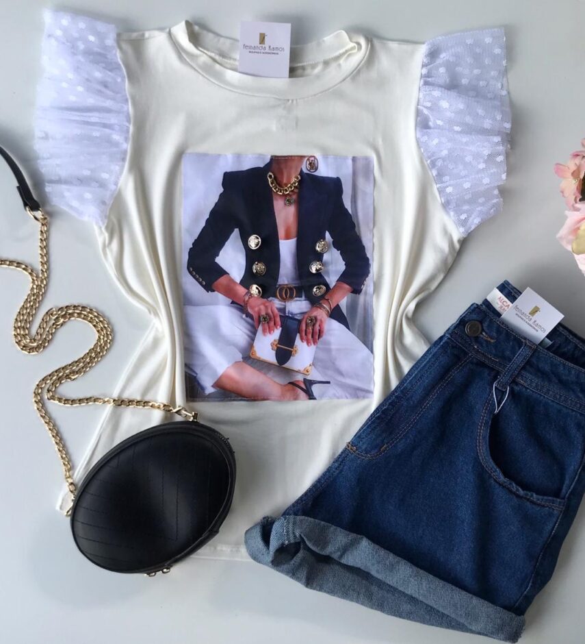 T-shirt Manga Curta - Fernanda Ramos Store