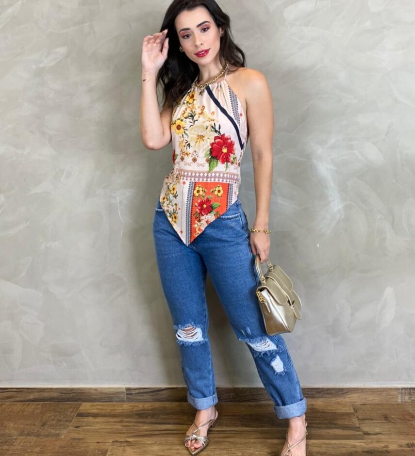 Blusa Estampada com Amarração