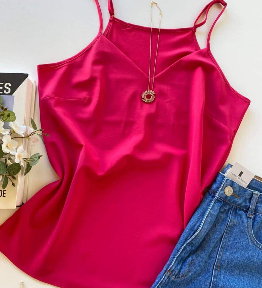 Regata Feminina Alça Regulável Plus Pink - Fernanda Ramos Store