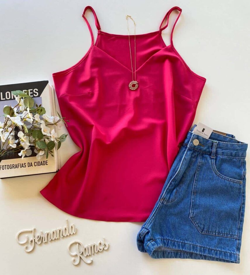 Regata Feminina Alça Regulável Plus Pink - Fernanda Ramos Store