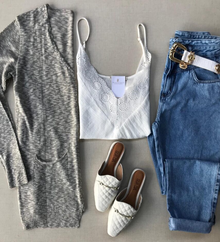 Cardigan Tricot Mesclado