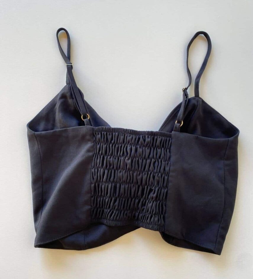 Cropped Feminino sem Bojo com Amarração Leda Preto - Fernanda Ramos Store