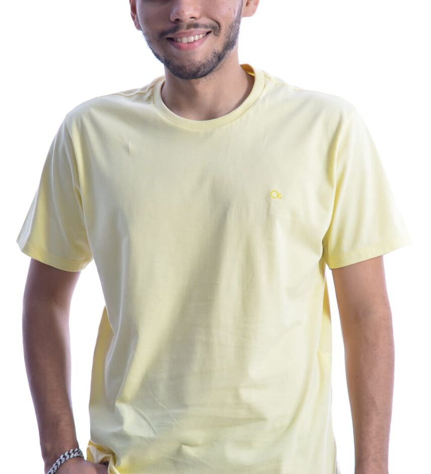 Camiseta Masculina Ogochi Básica Amarela - Fernanda Ramos Store