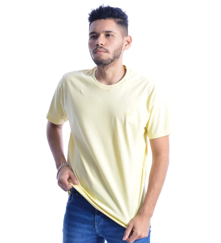 Camiseta Masculina Ogochi Básica Amarela - Fernanda Ramos Store