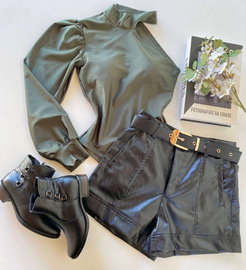 Body Feminino Manga Longa Nula Manga Verde - Fernanda Ramos Store