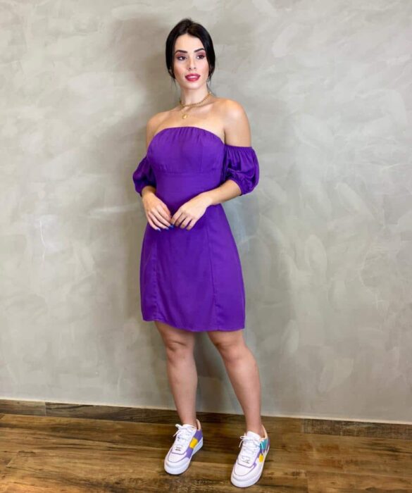 Vestido Curto com Bojo Roxo - Fernanda Ramos Store