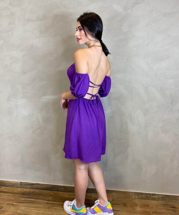 Vestido Curto com Bojo Roxo - Fernanda Ramos Store