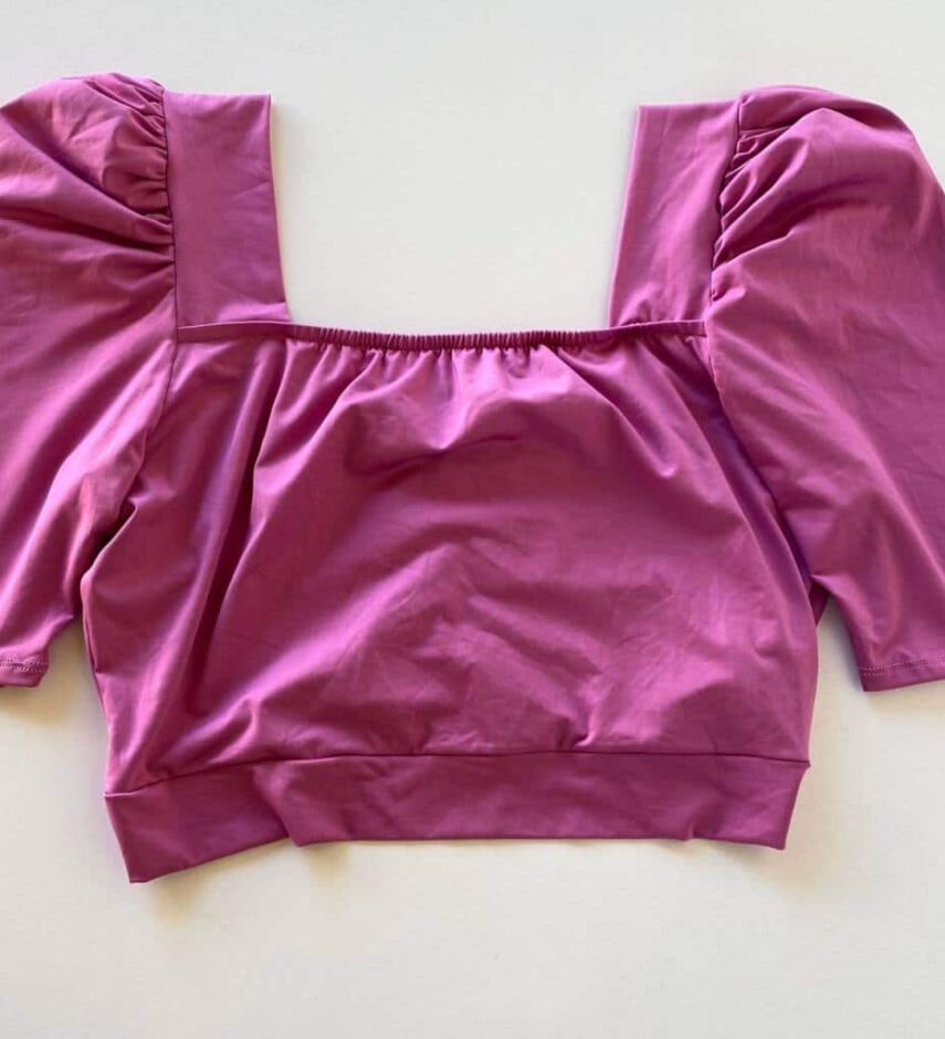 Cropped Feminino sem Bojo Manga Princesa Plus Lilás - Fernanda Ramos Store