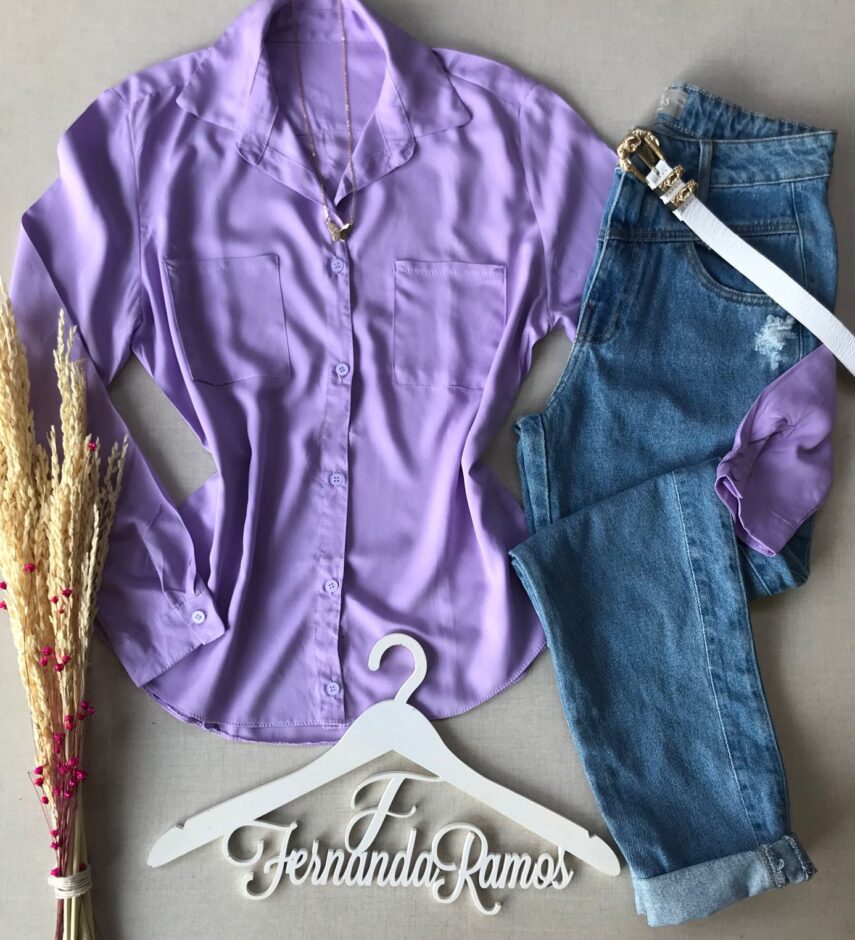 Camisa Feminina Social Lavanda - Fernanda Ramos Store