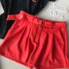 Short Feminino com Cinto Vermelho - Fernanda Ramos Store