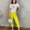 Calça Jogger Feminina Amarelo Flúor - Fernanda Ramos Store