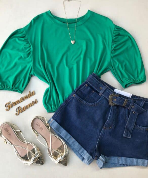 Cropped Feminino sem Bojo Verde - Fernanda Ramos Store