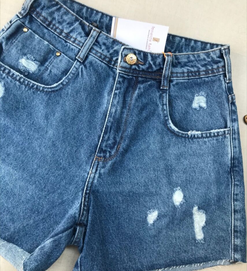 Short Jeans Feminino Mom Barra a Fio - Fernanda Ramos Store