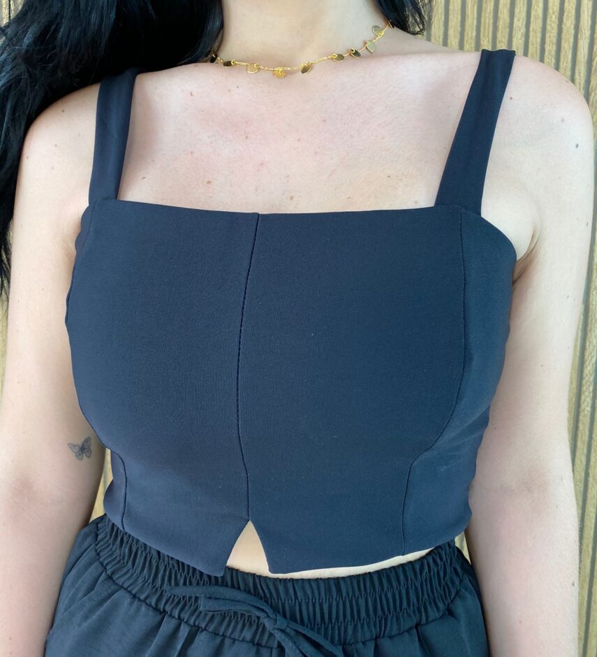 Cropped Feminino sem Bojo Preto - Fernanda Ramos Store