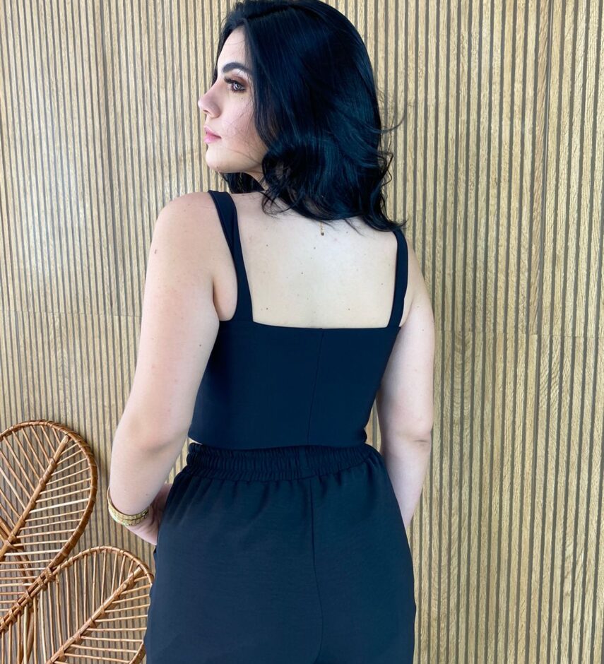 Cropped Feminino sem Bojo Preto - Fernanda Ramos Store