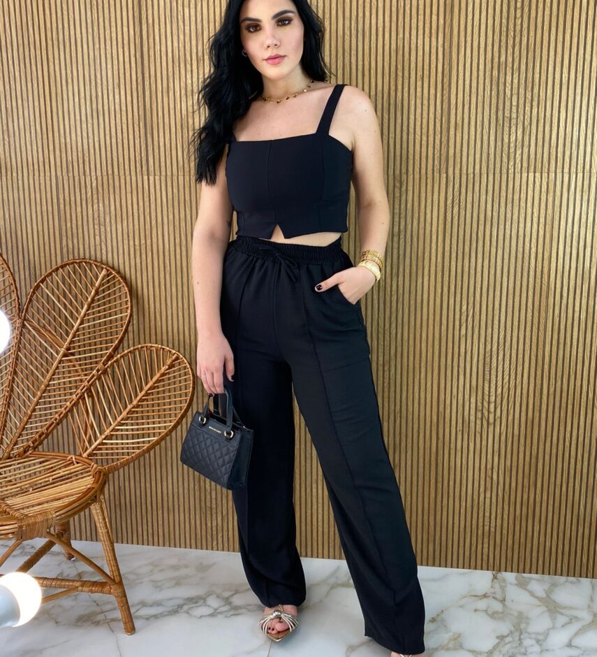 Cropped Feminino sem Bojo Preto - Fernanda Ramos Store