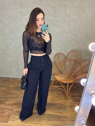 Cropped Feminino sem Bojo Tule - Fernanda Ramos Store