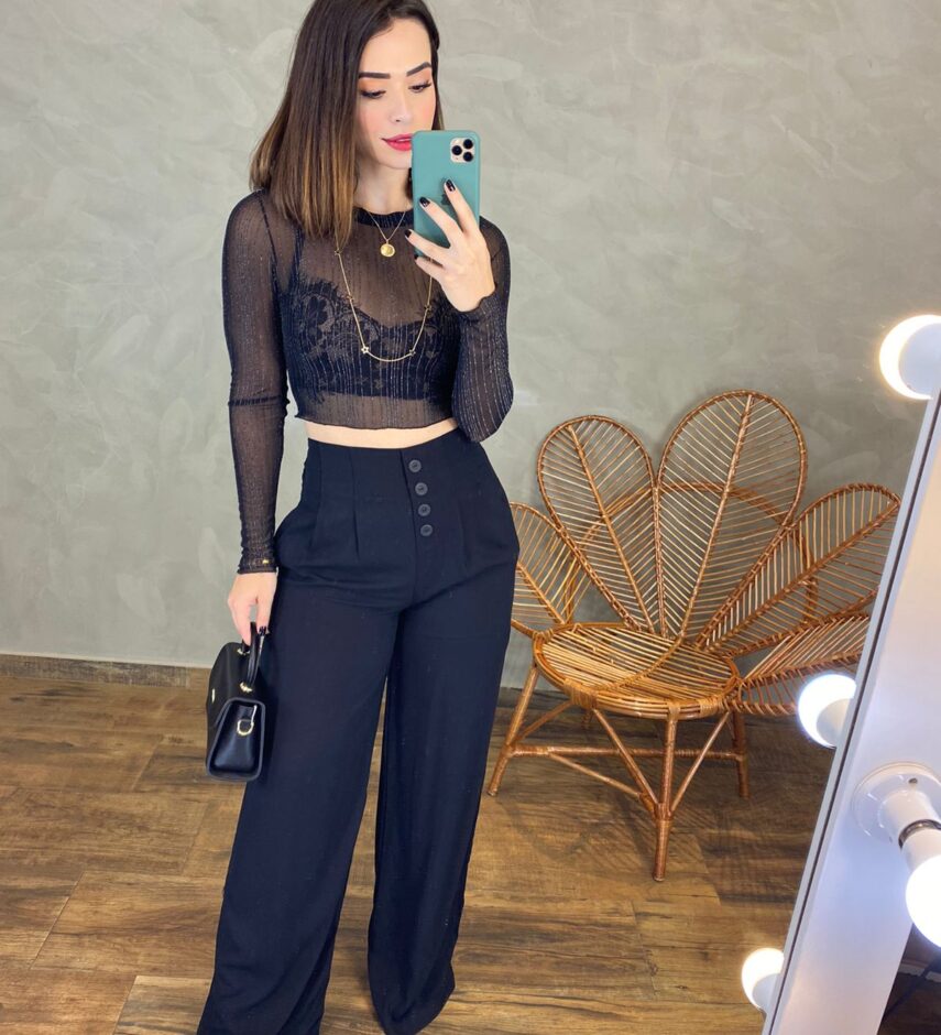 Cropped Feminino sem Bojo Tule - Fernanda Ramos Store