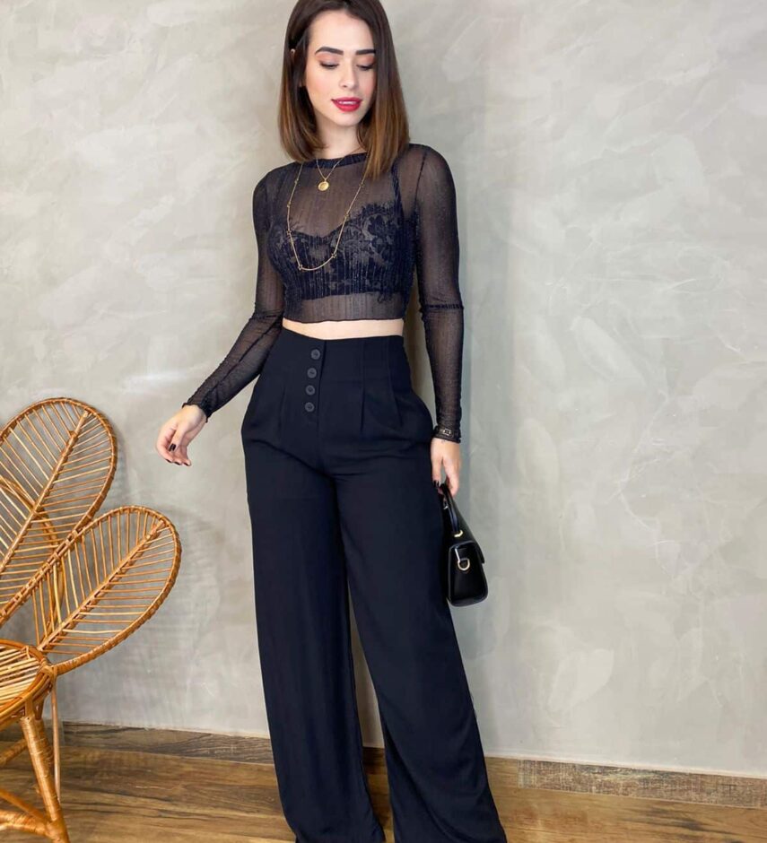 Cropped Feminino sem Bojo Tule - Fernanda Ramos Store