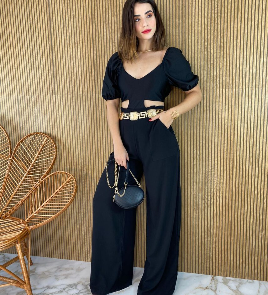 Body Feminino com Bojo Preto - Fernanda Ramos Store