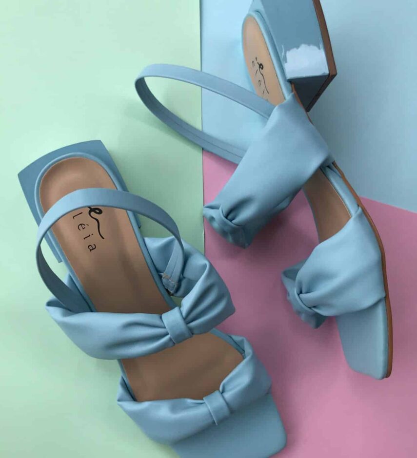 Sandália Feminina de laço Azul - Fernanda Ramos Store