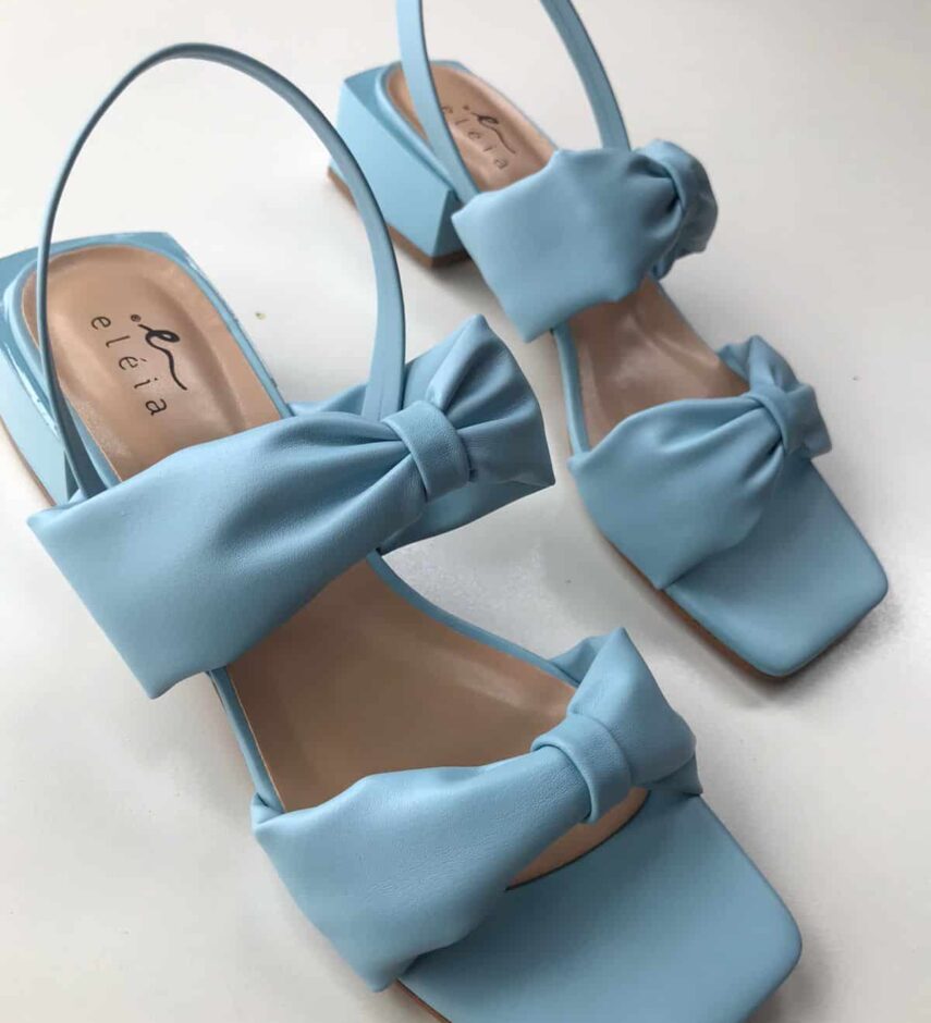 Sandália Feminina de laço Azul - Fernanda Ramos Store