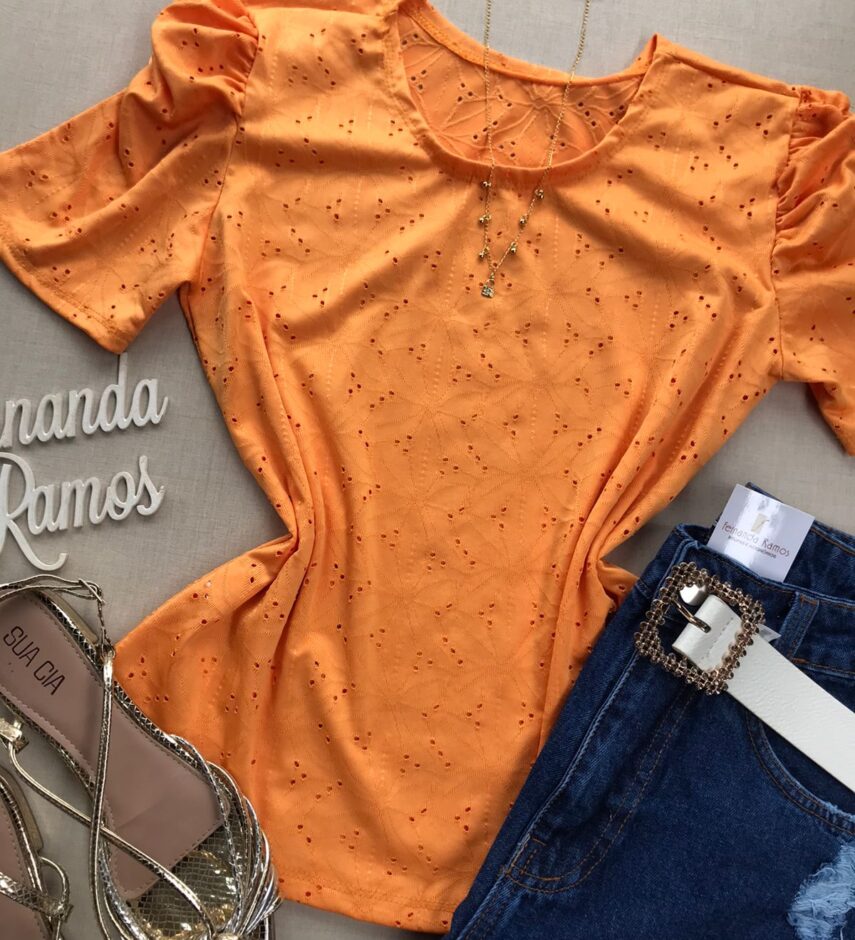 fernandaramosstore com br blusa feminina manga curta lese laranja