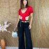 Body Feminino com Bojo Vermelho - Fernanda Ramos Store