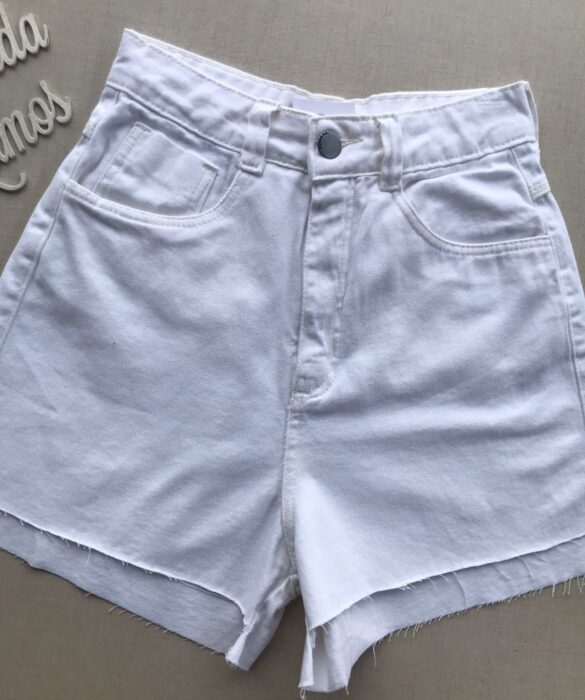 Short Jeans Feminino Branco - Fernanda Ramos Store