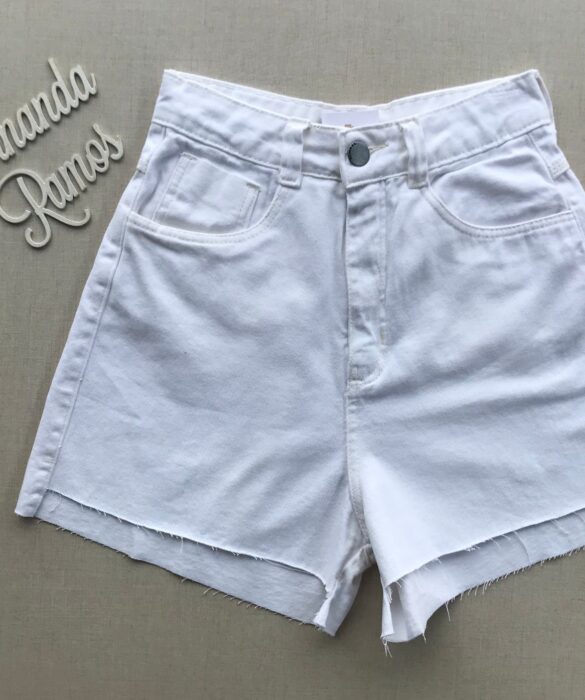 Short Jeans Feminino Branco - Fernanda Ramos Store