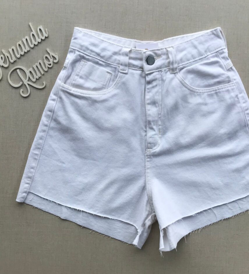 Short Jeans Feminino Branco - Fernanda Ramos Store