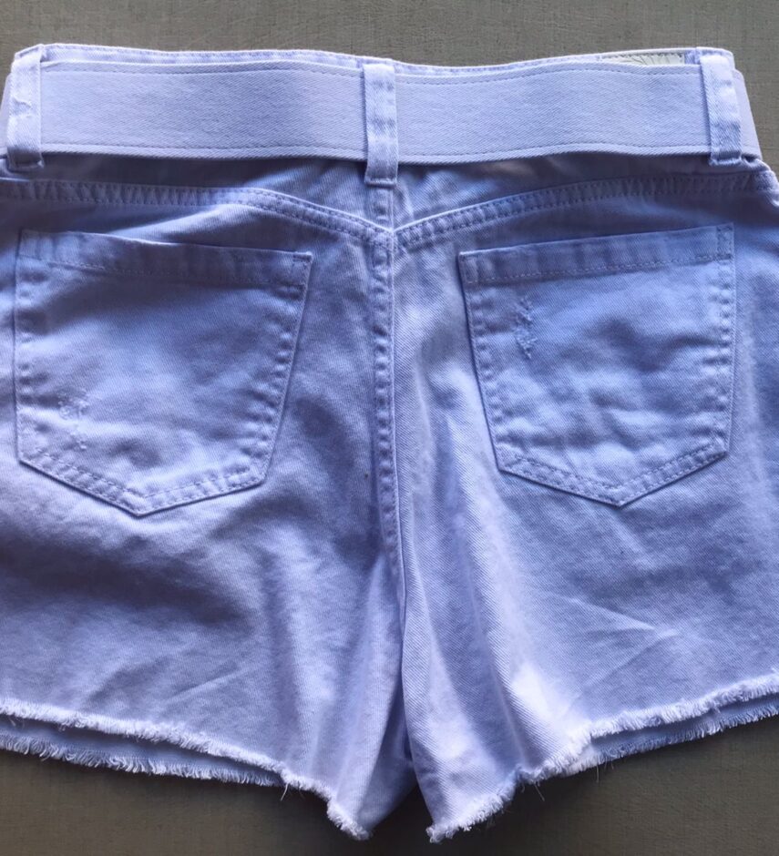 Short Jeans Feminino Branco com Cinto - Fernanda Ramos Store