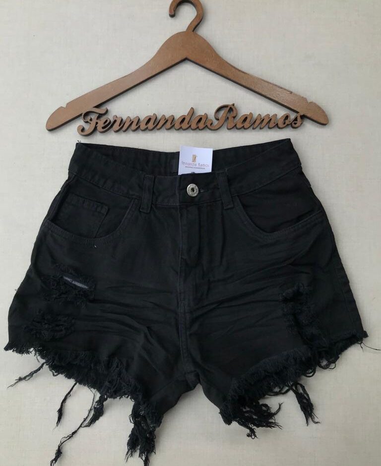fernandaramosstore com br short jeans feminino preto