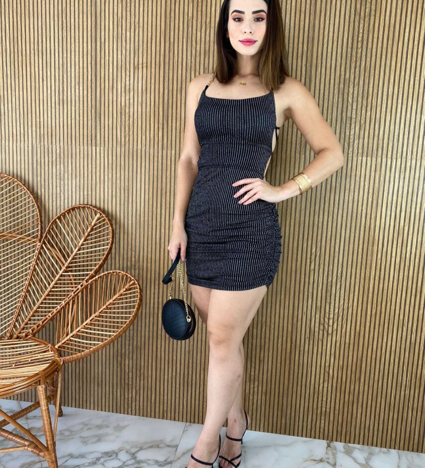 Vestido Curto com Bojo Preto - Fernanda Ramos Store