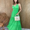 Vestido Longo Feminino Verde com Bojo - Fernanda Ramos Store