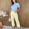 fernandaramosstore com br calca jeans feminina pantacourt amarelo 2