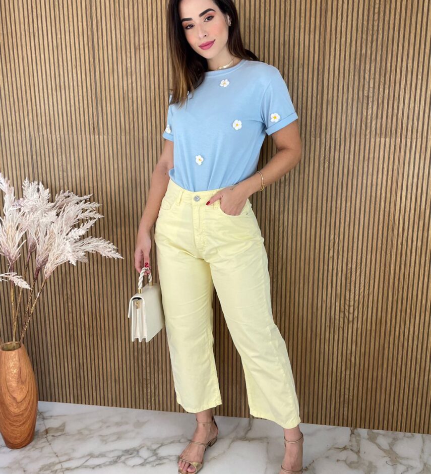 fernandaramosstore com br calca jeans feminina pantacourt amarelo 2