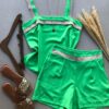 Conjunto Feminino Crepe Alfaiataria Short e Regata Verde - Fernanda Ramos Store