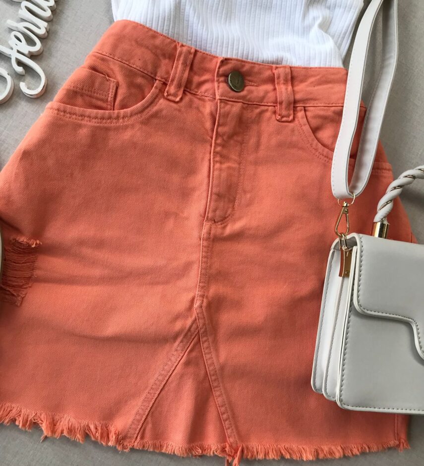 fernandaramosstore com br saia jeans laranja feminina 2