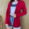 Blazer Moletinho Feminino Vermelho - Fernanda Ramos Store