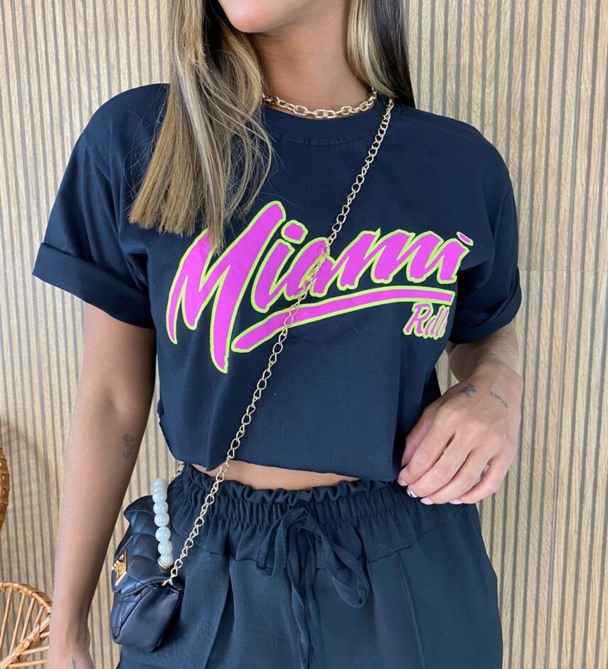 Cropped Feminino sem Bojo Preto - Fernanda Ramos Store