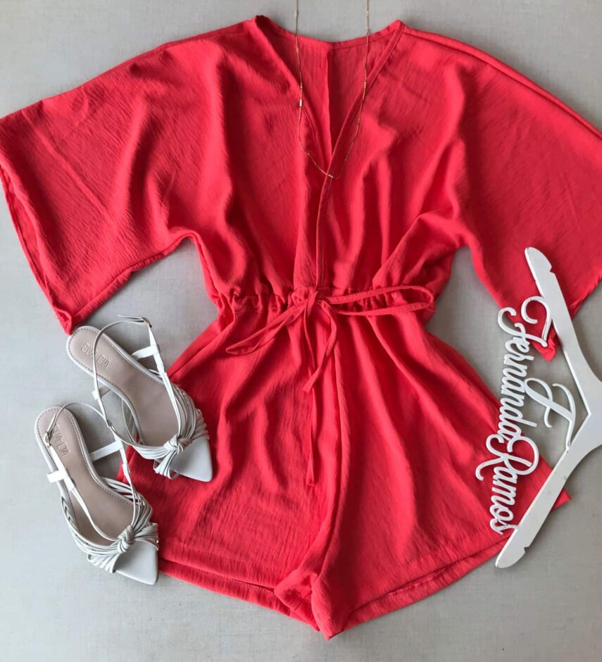 fernandaramosstore com br macaquinho feminino curto sem bojo coral