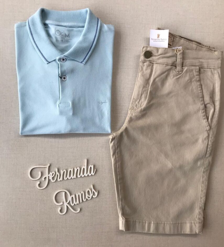 Polo Masculina Ogochi Azul - Fernanda Ramos Store