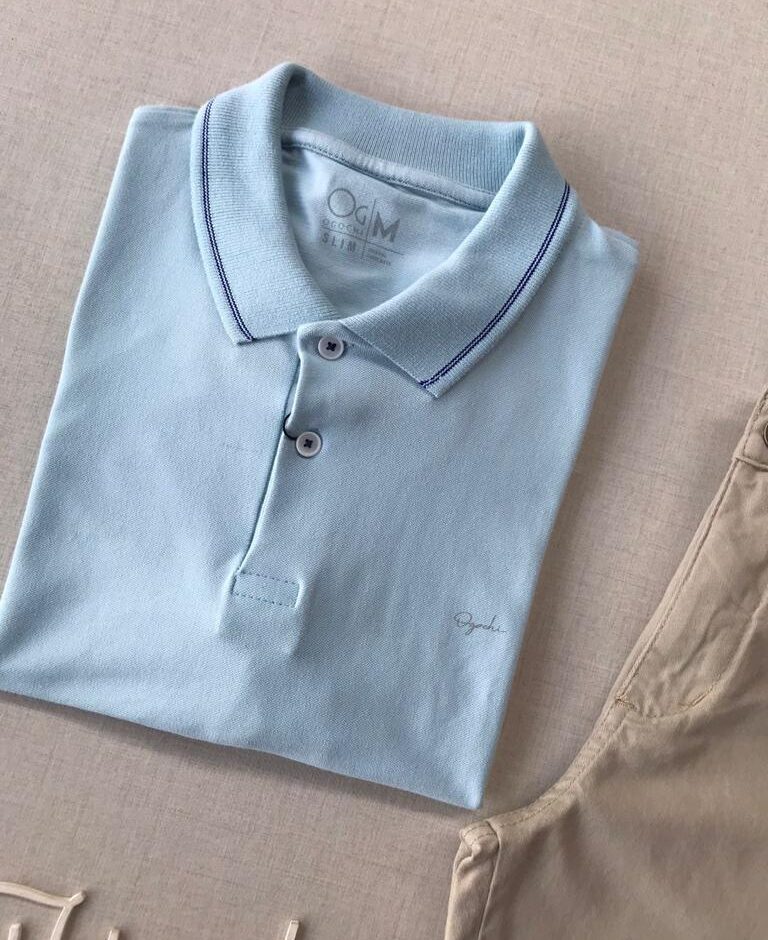 Polo Masculina Ogochi Azul - Fernanda Ramos Store
