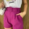 fernandaramosstore com br short feminino curto com cinto fucsia 1