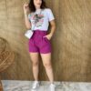 fernandaramosstore com br short feminino curto com cinto fucsia