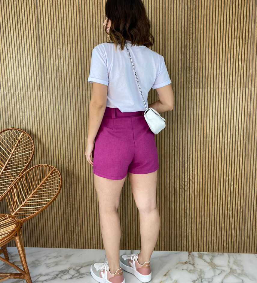 fernandaramosstore com br short feminino curto com cinto fucsia 2
