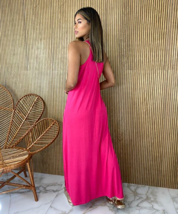 fernandaramosstore com br vestido longo de malha sem bojo pink alca grossa